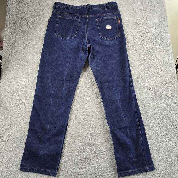 Rasco Mens 38X34 FR Flame Resistant Work Blue Jeans Dark‎ Wash - Picture 11 of 16